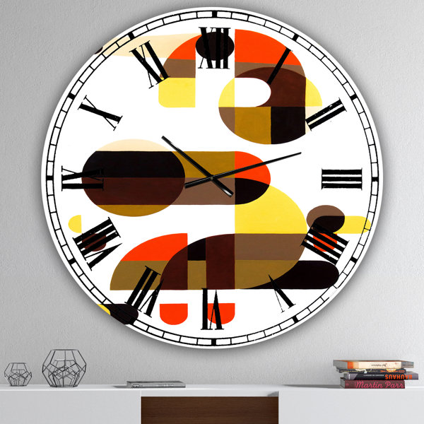 East Urban Home In And Out Oversized MidCentury Wall Clock Wayfair